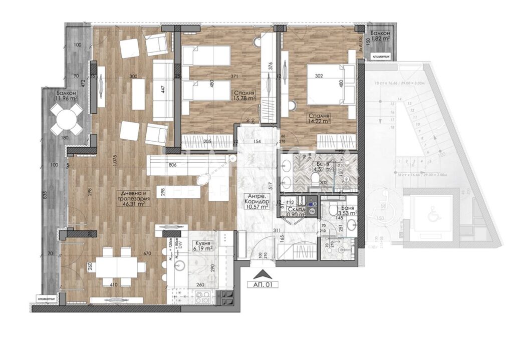 Тристаен апартамент в Манастирски ливади - изток - 0