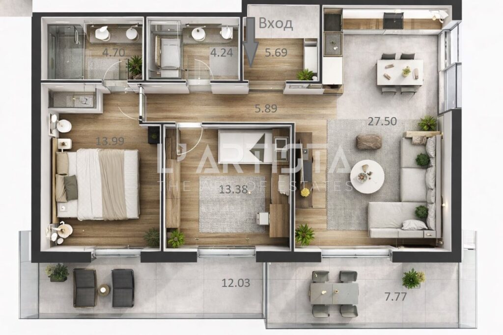 Тристаен апартамент в кв. Овча Купел - 0