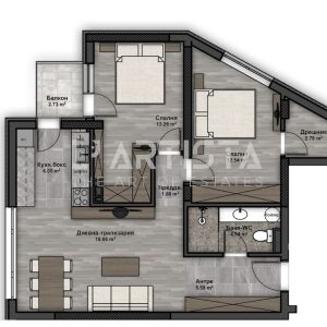 Тристаен апартамент в Люлин 4 - 2