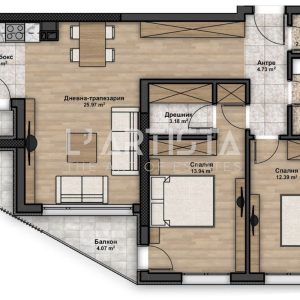 Тристаен апартамент в Люлин 4 - 2